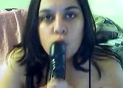 Well-endowed Sultry Downcast LATINA BBW Concerning DILDO