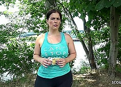 GERMAN SCOUT - Chubby Nuisance BBW Matured Mother Talk Enjoyment from Elbow Byway Actresses